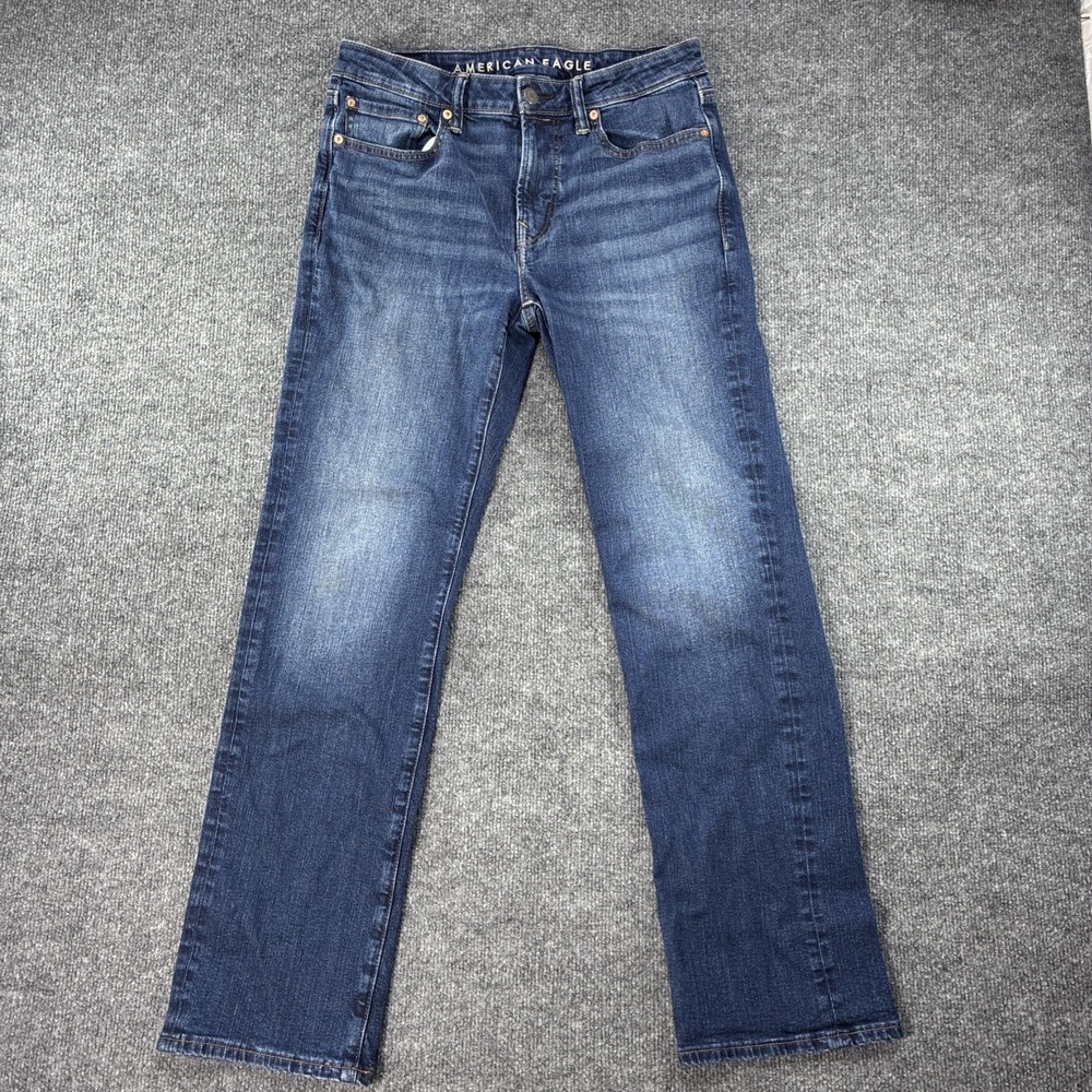 American Eagle Jeans Mens 31x32 Dark Wash Blue Denim Original Bootcut Stretch